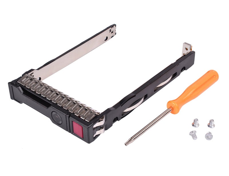 QUEENTI 2.5" SFF SAS SATA SSD Hard Drive Carrier Tray Caddy 651687-001 651699-001 for HP Proliant ML350 DL360p DL380P DL160 Gen8 G8 Gen9 G9 with 4 Mounting Screws and Screw Driver by Queenti - Image 1